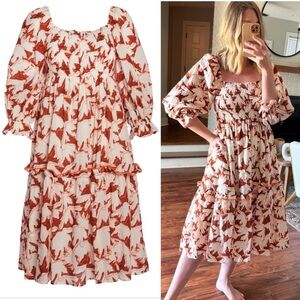 Crosby by Mollie Burch Jade Dress Size Medium Midi
Sycamore Shadows Cotton. G20